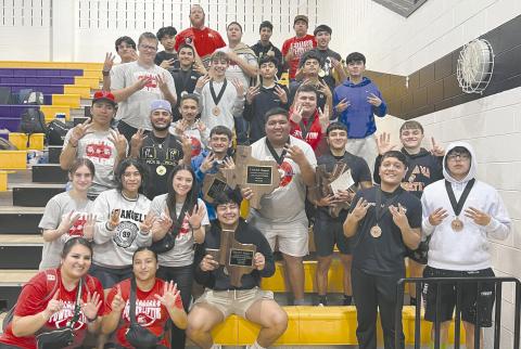 REGIONAL CHAMPS— The Ranger powerlifting team captured its sixth regional championship last weekend. The team will send 10 lifters to state. The Rangers also had six regional champions, two regional champion runners up and two medalists who qualified for the state competition.