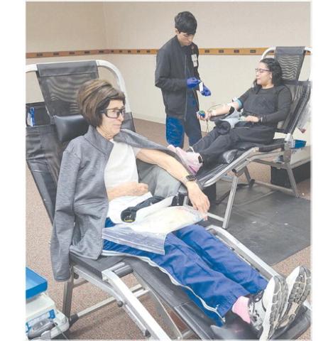 Coffee Memorial Blood Center in Amarillo held a blood drive on Tuesday afternoon at Frank Phillips College, Allen Campus. The drive received 41 donations of blood, easily passing their goal of 30 donations. Pictured are, from left, Vicky Black, Coffee Blood Center phlebotomist Santiago Padilla, and Kassandra Iniguez-DeLaGarza.