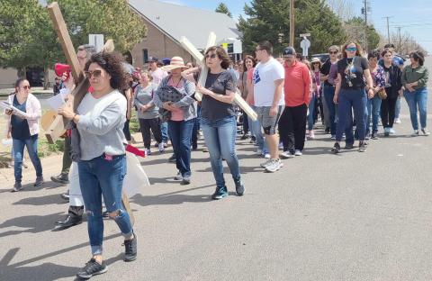 WALKING THE STATIONS OF THE CROSS—
