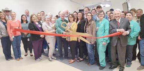 RIBBON CUTTING FOR OGH SURGERY CENTER— Perryton-Ochiltree Chamber of Commerce members, as well as Ochiltree General Hospital staff, and well-wishers from the community gathered for a ribboncutting ceremony to commemorate the official opening of OGH’s new surgery center. The new center includes two surgery rooms and a remodel of the post-anesthesia care unit.