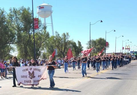 On Saturday, Aug. 24, thousands of Ochiltree County residents turned out to watch the Wheatheart of the Nation Celebration parade. The winner of the Small Band category was the Sayre High School Band.