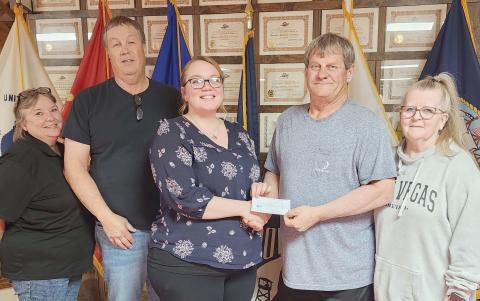 ELKS DONATE TO PCC – The Perryton Elks Lodge #2368 donated $2000 to the Panhandle Crisis Center. Accepting the donation is Samantha Gonzales. Also pictured is Shawna Maxwell, Loyal Knight Terry Ashmore, Exalted Ruler Dewayne Holdeman, and Chris Perrett.