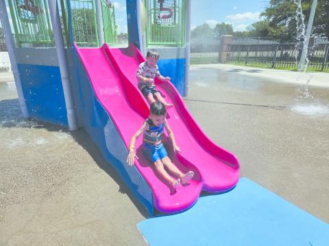 The Perryton Municipal Water Park has been busy all this season with kids and grownups looking for a cool break from hot summer temperatures, whether it’s swimming in the pool, riding the lazy river, sliding down the water slides, getting drenched in the splash pad, or relaxing next to the pool. The pool’s last day of the season will be the Community Free Swim Day on Saturday, Aug. 1, from 1-7 p.m.