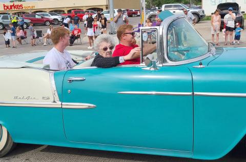 WILDAND FREEAT 103— The parade marshall at the Wheatheart of the Nation Celebration parade on Aug. 20, was Virginia Koch. Koch was 103 years old on the day of the parade, making her the oldest Ochiltree County Old-Timer at this year’s Wheatheart of the Nation Celebration.