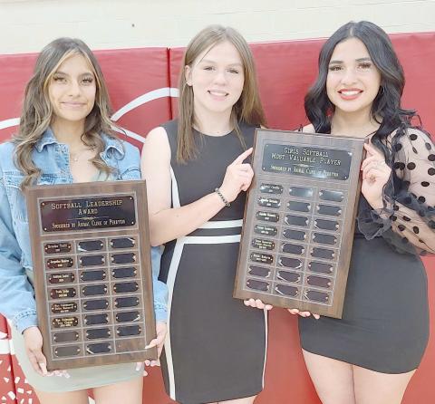 PHS SOFTBALL TEAM WINS AWARDS—