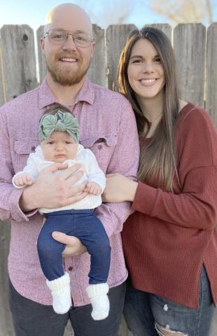 Braiden and Lacey Vernor with daughter Rowan
