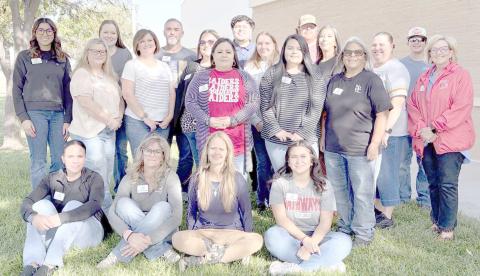 LEADERSHIP PERRYTON CLASS XXV— The 21 members of the Leadership Perryton Class XXV are, seated from left, Leticia Gutierrez, Tiffany Dziubian, Janelle Whitehead and Yadira Ontiveros; second row, Rhonda Murry, Dana Oquin, Yazmin Montes, Cory Estrada and Angela Godino; and third row, Yoli Hernandez, Corina Severn, Brandt Oquin, Sarah Tibbetts, Orlando Perez, Paige Richardson, Resell Crain, Erica Sigala, DeLayne Lozar, Hayden Trejo and Brandy Tirey. Not pictured is Alexia Lilly.