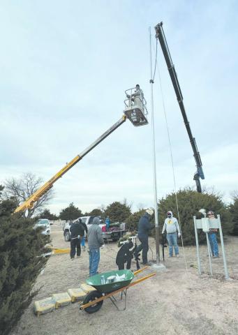 Ochiltree County Cemetery received a new flagpole this month, courtesy of Phil Dollar at Phil Dollar Oilfield Service. The existing flagpole was a few decades old and had suffered significant degradation over the past few years. Phil Dollar Oilfield donated both the flagpole and the labor to set it up at the cemetery.