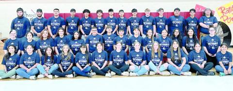 Perryton High School seniors who had signed up for the Pathways scholarship program got together last month to pick up new T-shirts and to meet with Pathways director Brenna Vela. Pathways is open to PHS freshmen and eligible sophomores, juniors, and seniors. Pathways is a branch of the Ranger Academic Enrichment Foundation that guarantees payment for tuition, fees, and books at Frank Phillips College, Allen Campus for all qualifying students.