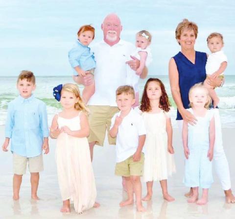Rex and Donna Mann with their grandchildren