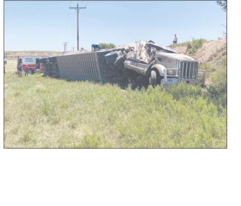A cattle trailer driven by Jerry Richard of Scott City, Kansas overturned on Saturday morning at approximately 11:25 a.m. after failing to negotiate a curve. According to the Texas Department of Public Safety, the accident occurred about 17 miles SE of Perryton on Highway 83. The driver was uninjured; about 25 head of cattle were killed.