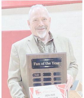 FAN OF THE YEAR— Duce Cooper was named the Fan of the Year during this year’s Perryton High School All Sports Awards Banquet on Monday evening at the high school’s Rangerette Gym.