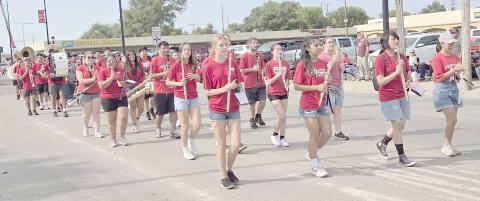 JUDGES’ CHOICE WINNERS— The annual Wheatheart of the Nation Celebration parade attracted residents from all over Ochiltree County on Saturday, Aug. 23 to enjoy the festivities. The winner of the Judges’ Choice Award was the Perryton High School marching band.
