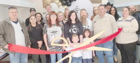 RIBBON CUTTING FOR TOP OF TEXAS NUTRITION— Perryton-Ochiltree Chamber of Commerce members gathered recently for a ribbon-cutting ceremony to commemorate the grand opening of Top of Texas Nutrition at 211 S. Main Street in Perryton. The smoothie and juice bar is owned by Brittany Myers.