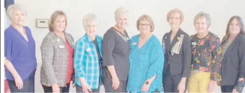 New officers for 2024-26 for the Wolf Creek Chapter National Society Daughters of the American Revolution were installed. They are, from left, Cecelia Cates, regent; Sherrie Rima, first vice regent; Cynthia Shattles, recording secretary; Barbara Herz, corresponding secretary; Nan Schwalk, treasurer; Ann Haley, registrar; Cynthia Symons, historian; and Nikki Green, curator.