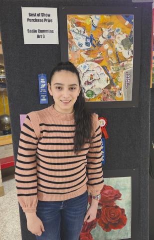 Perryton High School’s annual art show will run through May 19 during school hours at the high school. The Best in Show and purchase prize award went to Sadie Cummins for “Stay Focused,” a color pencil drawing, which will be added to the high school’s permanent art collection. Cummins also received a $150 cash prize for his winning artwork.