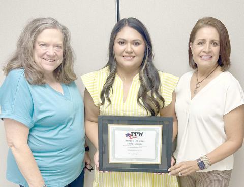 Young Careerist America Gutierrez, center, with PPW members Frances Aston, left, and Susie Najera