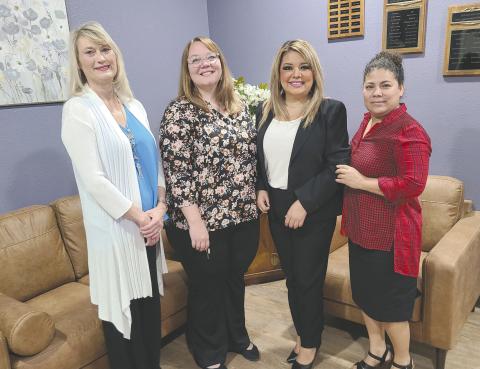 The Panhandle Crisis Center will hold an open house at their newly re-opened offices at 301 S. Ash in Perryton on Monday, July 15, from 2-4:30 p.m. Refreshments will be provided, and everyone is welcome to attend. Pictured are, from left, executive director Cindy Smith, program director Samantha Gonzalez, volunteer coordinator Delma Lopez, and shelter manager Merary Ojeda.