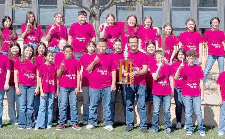 Perryton Junior High School’s sixth grade choir participated in the Dumas Festival on Saturday, April 12. The choir received sweepstakes after receiving 1’s, the highest possible rating, from all three judges at the festival for concert and sight reading. The sixth grade choir will be performing in concert with the junior high’s other choirs on Friday, May 9, at 7 p.m. in the junior high auditorium.