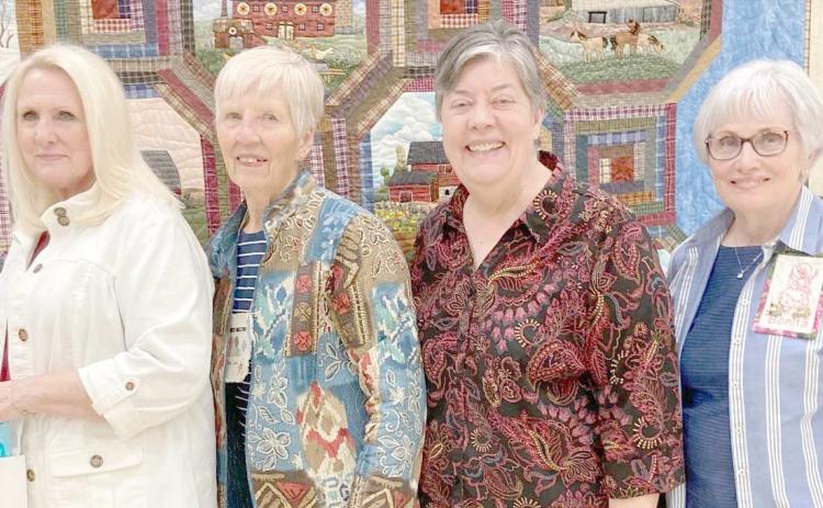 QUILT GUILD CHARTER MEMBERS— The Friendship Quilt Guild recently celebrated its 35th birthday. Charter members of are, from left, Peggy Cantu, Nelle Evans (both night group), Lana Pulpan (day group) and Bonita Campbell. (both day and night groups).
