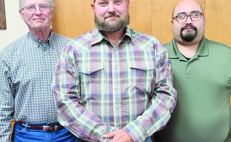 KIWANIS OFFICERS NAMED— The Perryton Kiwanis Club named their new officers at their annual banquet on Tuesday evening. Pictured from left are vice president Budd Rudd, president Chase Allison, and secretary Ralph Gonzalez. Not pictured is treasurer Samantha Gonzalez.