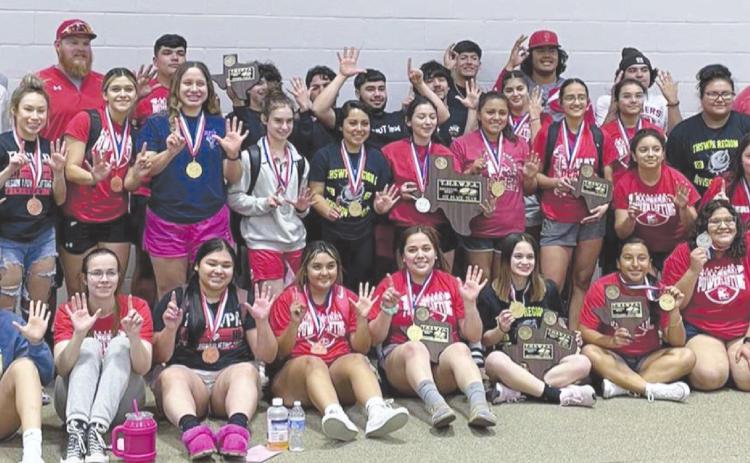 SIX TIMERS The Rangerette powerlifting team brought home its sixth straight regional championship last weekend. In addition, several team members were regional champions, and the team as a whole qualified 13 for state.