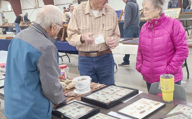 NETWORKING FROM THE PAST TO THE PRESENT— The public turned out for the 2024 Stone Age Fair on Saturday at the Ochiltree County Expo Center. The annual event is sponsored by Courson Archaeological Research and is noted for being the largest noncommercial Indian artifact show in the United States.
