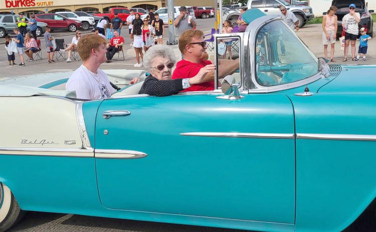 WILDAND FREEAT 103— The parade marshall at the Wheatheart of the Nation Celebration parade on Aug. 20, was Virginia Koch. Koch was 103 years old on the day of the parade, making her the oldest Ochiltree County Old-Timer at this year’s Wheatheart of the Nation Celebration.