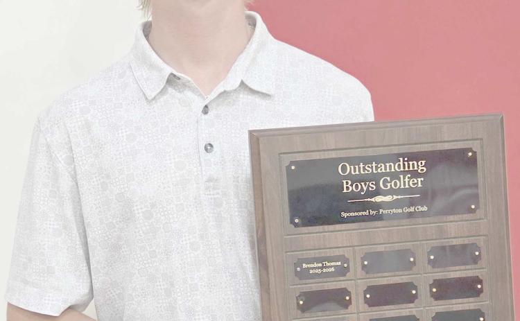 Brendon Thomas was awarded the Outstanding Golfer award during Perryton High School’s annual All Sports Awards Banquet, which was held on May 4 at the high school’s Rangerette Gym.