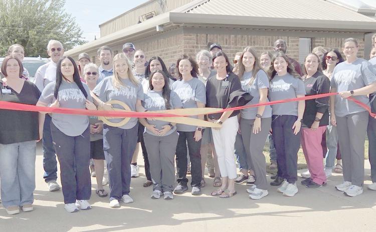 Staff members at Ochiltree General Hospital and members of the Perryton-Ochiltree Chamber of Commerce, along with friends, family, staff, and well-wishers were on hand recently for a ribbon-cutting ceremony for the new OGH Physical Therapy and Occupational Therapy Department, now located in the Childers and Siewert Building at 3006 Garrett Drive.