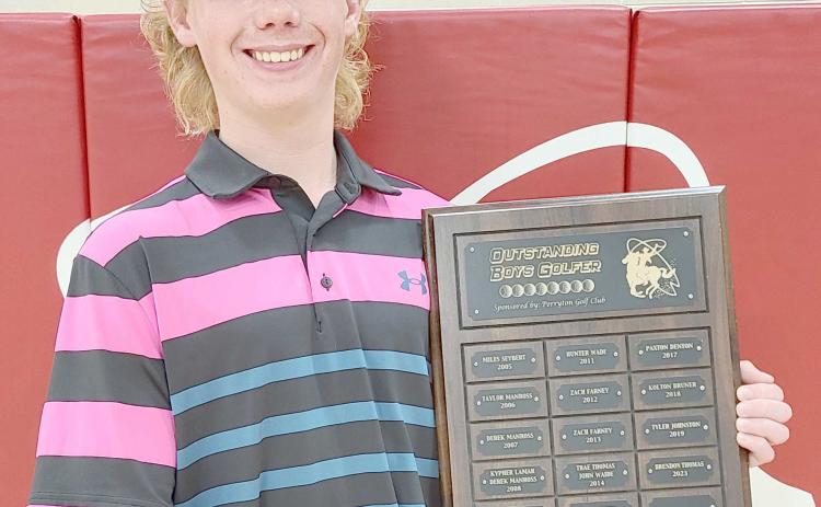 THOMAS NAMED OUTSTANDING GOLFER— Brendan Thomas was awarded the Outstanding Golfer award for during Perryton High School’s annual All Sports Awards Banquet on May 1 at the high school.