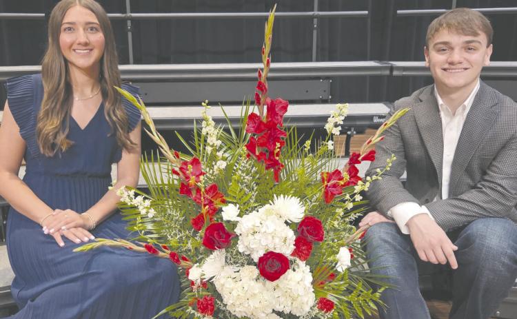 In addition to the announcements of multiple local scholarships, the annual awards ceremony on Tuesday, May 12, included the announcement of this year’s Best All Around in the Class of 2026. They are, from left, Mallee Vela and Samuel DeSantiago.