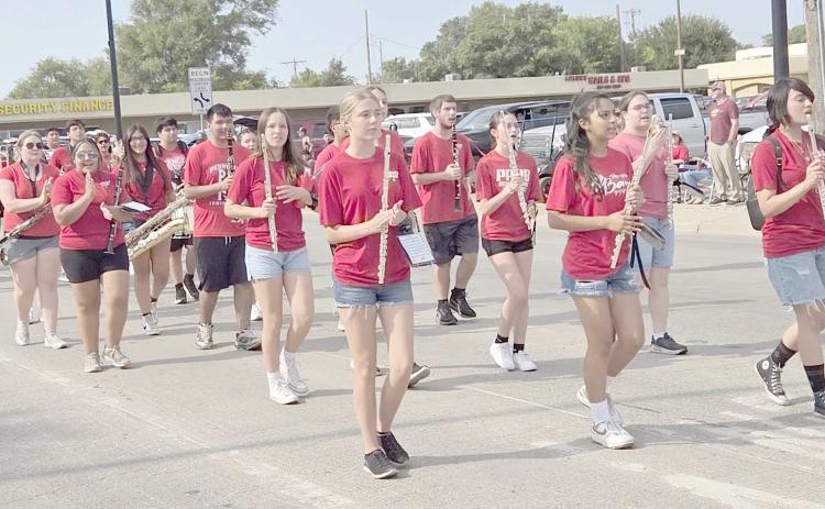 JUDGES’ CHOICE WINNERS— The annual Wheatheart of the Nation Celebration parade attracted residents from all over Ochiltree County on Saturday, Aug. 23 to enjoy the festivities. The winner of the Judges’ Choice Award was the Perryton High School marching band.