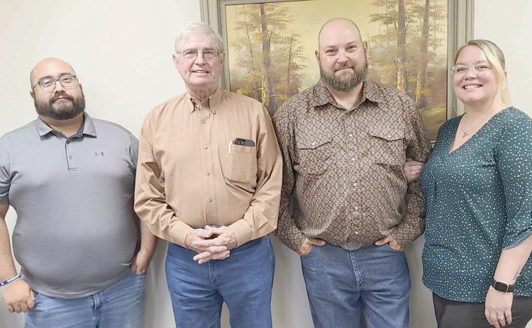 The Perryton Kiwanis Club named their new officers at their annual banquet last week. Pictured from left are secretary Ralph Gonzalez, vice president Budd Rudd, president Chase Allison, and treasurer Samantha Gonzalez.