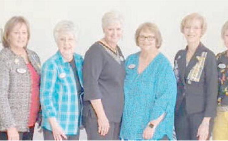 New officers for 2024-26 for the Wolf Creek Chapter National Society Daughters of the American Revolution were installed. They are, from left, Cecelia Cates, regent; Sherrie Rima, first vice regent; Cynthia Shattles, recording secretary; Barbara Herz, corresponding secretary; Nan Schwalk, treasurer; Ann Haley, registrar; Cynthia Symons, historian; and Nikki Green, curator.
