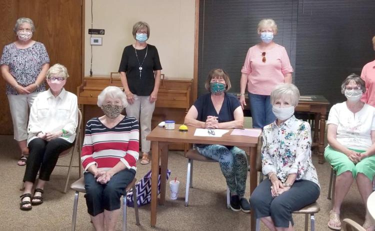 JENNIE JUNE MEETING—The Jennie June Club met July 8 to discuss plans for the upcoming year. Members observed COVID-19 pandemic protocol with social distancing and wearing masks. Pictured are, from left, Ruth Roberson, Dorothy Ezzell, Phillis Oquin, Barbara Johnson, Evelyn Barnett, Cynthia Andreas, Penny Clark, Arlene Boxwell, Carolyn Thomas, Janet Blasingame, LaDonna Barclay and Betty Penner.